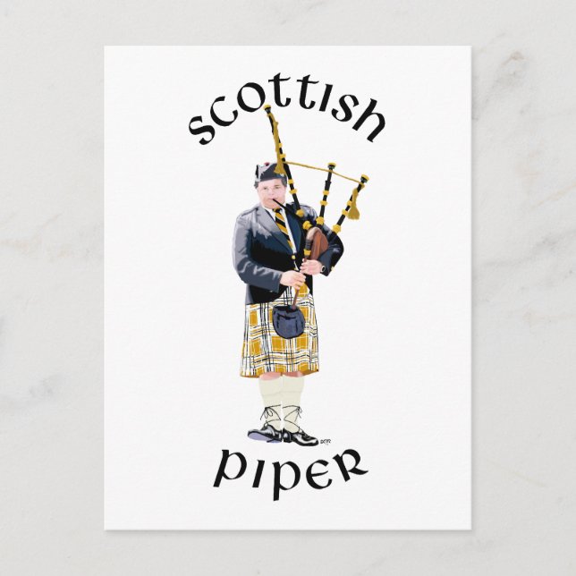 Scottish Piper - Tan Kilt Vykort (Framsida)
