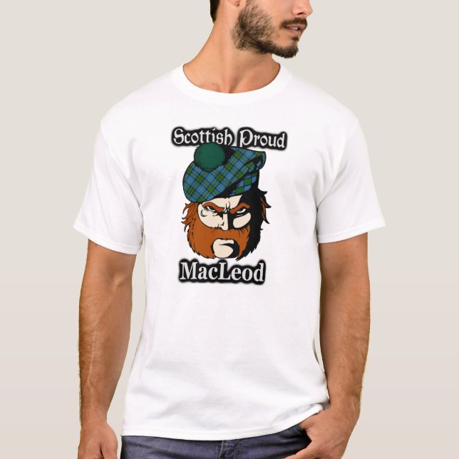 Scottish Proud Klan MacLeod Tartan T-shirt (Framsida)