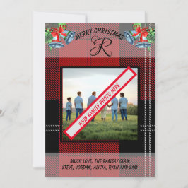 Scottish Ramsay Klans Red Black Tartan Julafton Ca Julkort