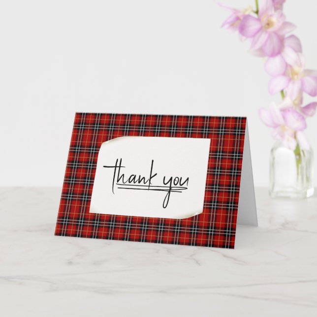 Scottish Red Black Tartan Play Kort (Orkide)