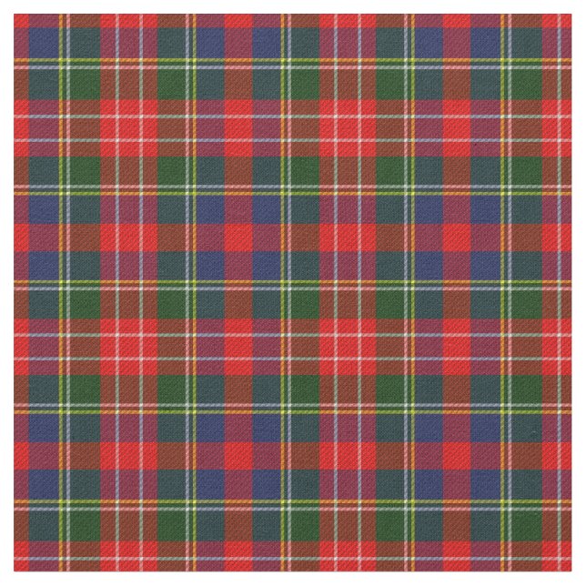 Scottish Red Grönt Plaid Tartan Fabric Tyg (Närbild)