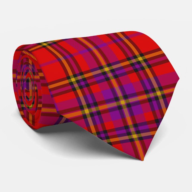 Scottish Red Lila Orange Tartan Play Mönster Slips (Rullad)