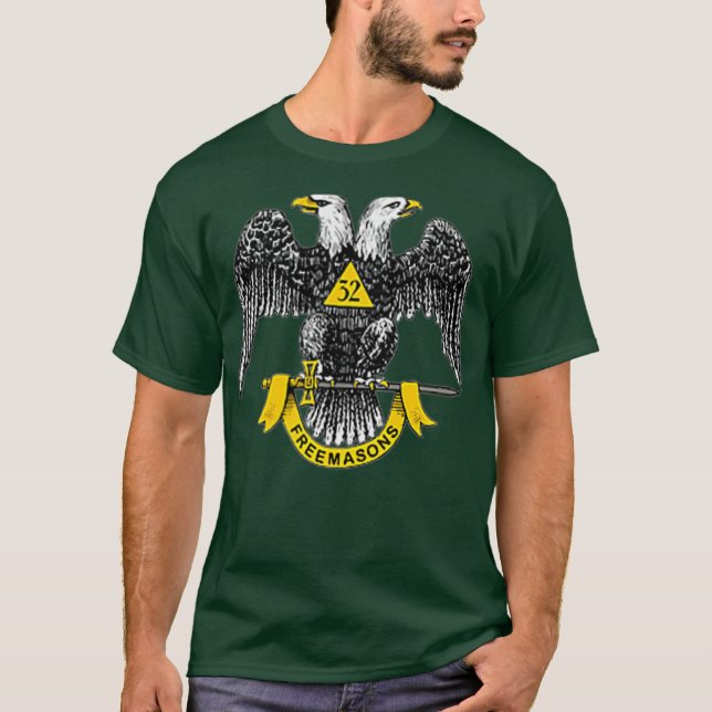 Scottish Rite Eagle 32nd Degree Freemason-gåvor T Shirt (Framsida)