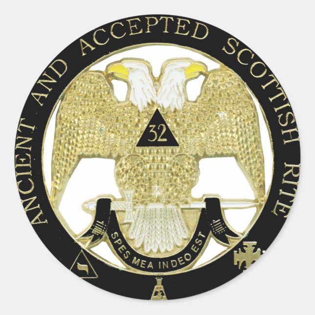 Scottish Rite Runt Klistermärke (Framsida)