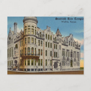 Scottish Rite Temple, Castle Wichita, Kansas Vykort