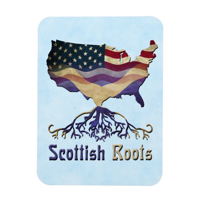 Scottish Roots, American Karta Flexi Magnet (Vertikal)