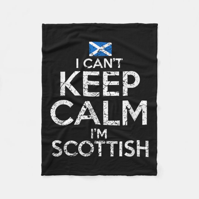 Scottish Roots Scotland Scots Can't Keep Calm Funn Fleecefilt (Framsidan)