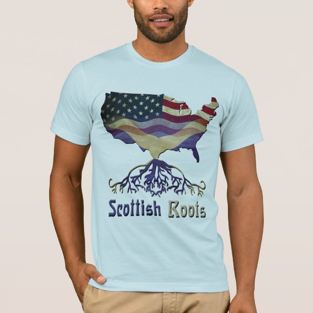 Scottish Roots USA flagga Heritage Tee (Framsida)