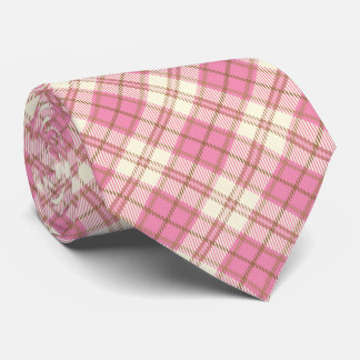 Scottish Rosa Tartan Geometrical Mönster Necktie Slips