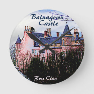 Scottish Ross Klans Balnagown Castle Keepsaké Rund Klocka
