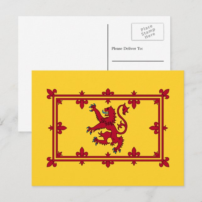 Scottish Royal Banner, Skottland Vykort (Fram/baksida)