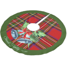 Scottish Royal Stewart Tartan Julgran Skirt Julgransmatta Borstad Polyester