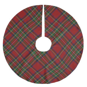 Scottish Royal Stewart Tartan Julgransmatta Borstad Polyester