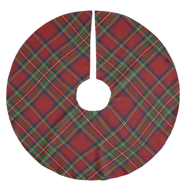 Scottish Royal Stewart Tartan Julgransmatta Borstad Polyester (Framsidan)