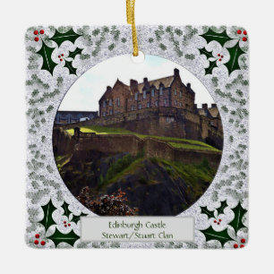 Scottish Royal Stuart Klan Edinburgh Castle Julaft Julgransprydnad Keramik