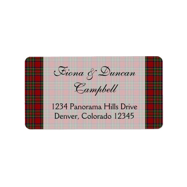 Scottish Royal Stuart Tartan Return Address Label Adressetikett (Framsidan)