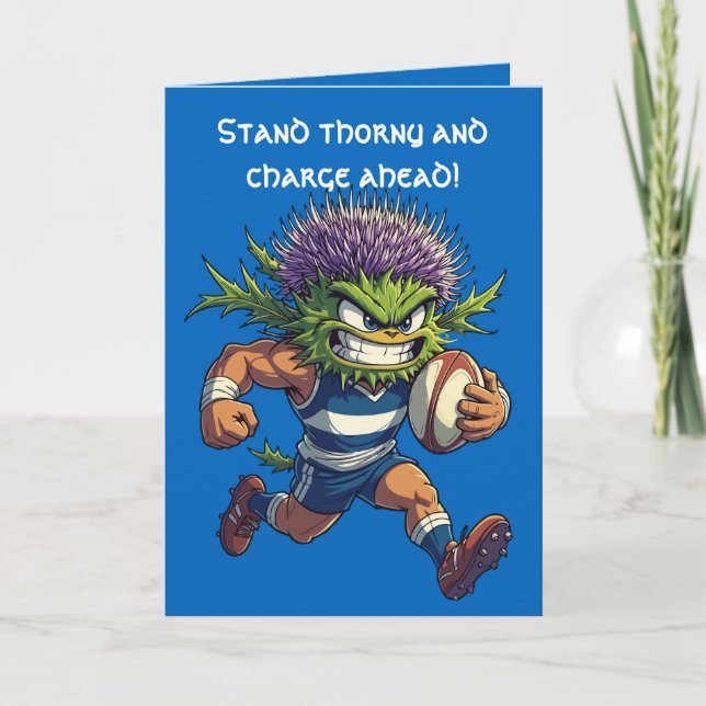 Scottish Rugby Thistle Character Fierce Sports  Kort (Framsida)