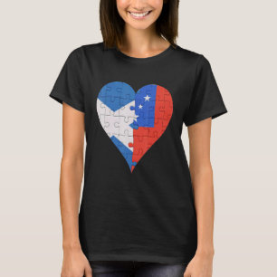 Scottish Samoan Flagga Heart T Shirt