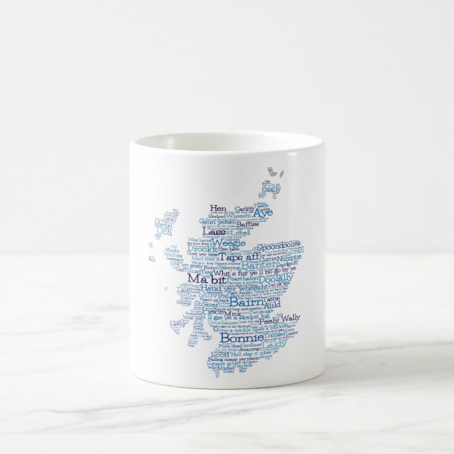 Scottish Slang Ord Karta Coffee Mugg (Center)