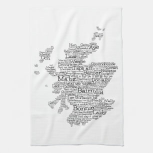 Scottish Slang Ord Karta Kitchen Towel Kökshandduk