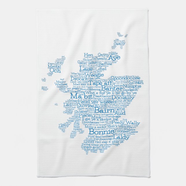 Scottish Slang Ord Karta Kitchen Towel Kökshandduk (Vertikal)