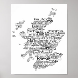 Scottish Slang Ord Karta Poster