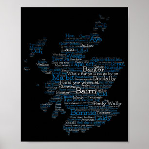 Scottish Slang Ord Karta Poster