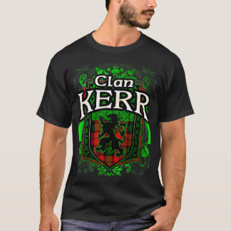 Scottish Surname Klan Kerr Tartan Lejon Vapensköld T Shirt