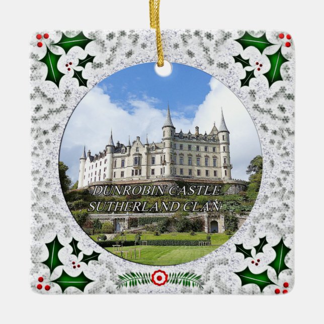 Scottish Sutherland Klan Dunrobin Castle jul Julgransprydnad Keramik (Framsida)