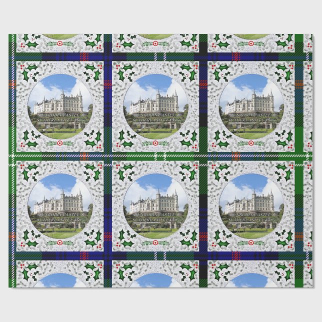 Scottish Sutherland Klan Dunrobin Castle Tartan Presentpapper (Platt)