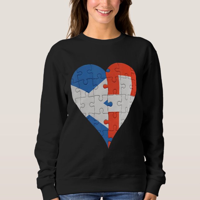 Scottish Swiss Flagga Heart T Shirt (Framsida)