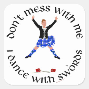 Scottish Sword Dancer - Ghillie Callum Fyrkantigt Klistermärke