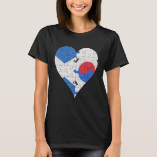 Scottish Sydkoreas Flagga Heart T Shirt