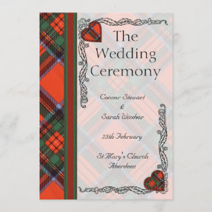 Scottish Tartan Bröllopsprogram - Royal Stewart Program