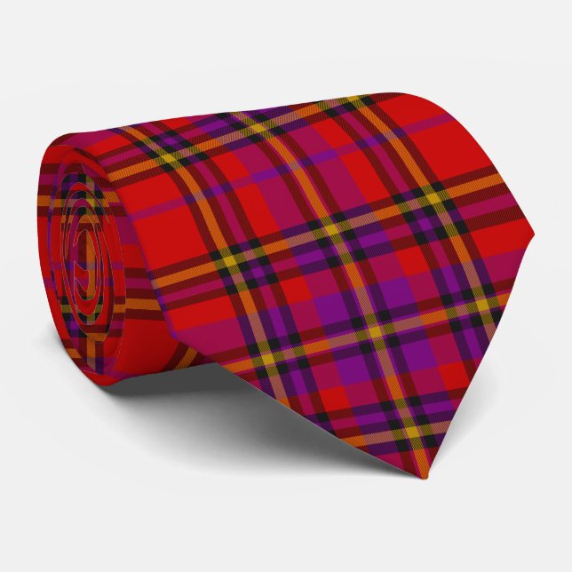Scottish Tartan Check Tie Red Lila Slips (Rullad)