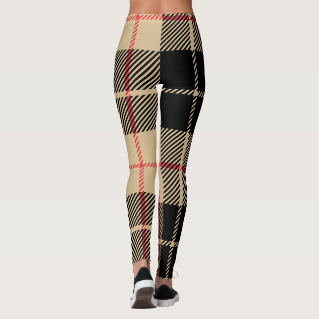  Scottish Tartan Checkered Play Mönster    Leggings (Baksida)