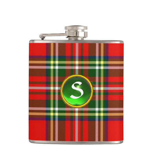 SCOTTISH TARTAN GRÖNT EMERALD GEMSTONE MONOGRAM FICKPLUNTA (Framsidan)