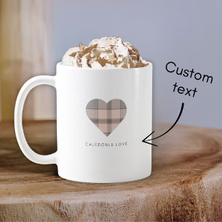 Scottish Tartan Heart Kaffemugg