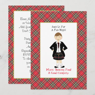 Scottish Tartan Klan Plade Personlig Party Inbjudningar