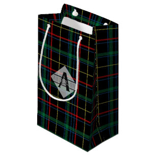 Scottish Tartan Monogram Grönt Red Black