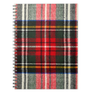 Scottish tartan mönster. Röd och vit ull pläter Anteckningsbok