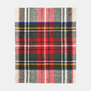 Scottish tartan mönster. Röd och vit ull pläter Fleecefilt