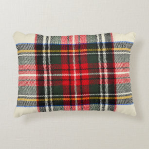 Scottish tartan mönster. Röd och vit ull pläter Prydnadskudde
