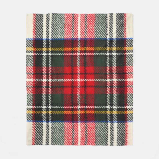 Scottish tartan mönster. Röd och vit ull pläterad  Fleecefilt (Framsidan)