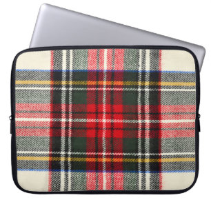 Scottish tartan mönster. Röd och vit ull pläterad Laptop Fodral