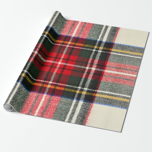Scottish tartan mönster. Röd och vit ull pläterad  Presentpapper (Utrullad)