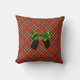SCOTTISH TARTAN OCH RED GRÖNT BOWS CHRISTMAS PARTY KUDDE