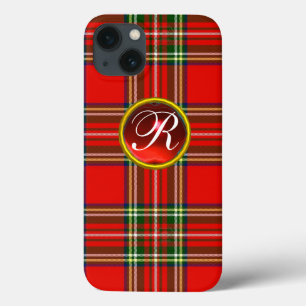 SCOTTISH TARTAN OCH RED RUBY GEMSTONE MONOGRAM