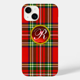 SCOTTISH TARTAN OCH RED RUBY GEMSTONE MONOGRAM