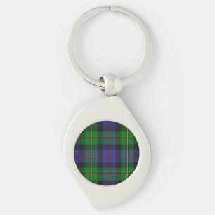 Scottish Tartan Play Swirl Silverfärgad Nyckelring